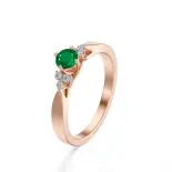 Pierścionek z szmaragdem i brylantami różowe złoto AJPZ_098